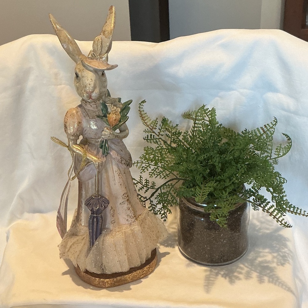 Jolie Fleur Vintage Inspired Victorian Style Bunny with Parasol